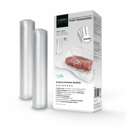 CASO 8 Sterne Profi- Folienrollen 30x600 cm / 2 Rollen, Vakuumierbeutel für alle Vakuumierer, sehr stark & reißfest ca. 150µm, Vakuumbeutel Lebensmittel Vakuumiergerät, Sous Vide, BPA-frei 30 x 600 cm Angebot bei HelloDeals