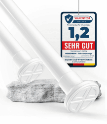 Gardinenstange ohne Bohren - Weiß, Ø 25 mm - Teleskopstange Vorhang - Duschstange zum Klemmen - Klemmstange für Fenster, Raumteiler und Küche (70-120cm) 70-120 cm Weiß Angebot bei HelloDeals