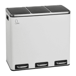SVITA TM3X18 Mülleimer mit 3 Fächern Papierkorb 54L Treteimer Abfalleimer Recycling Mülltrennung 3 x 18 Liter pulverbeschichteter Stahl Weiß mit Griffen Weiß TM3X18 Angebot bei HelloDeals