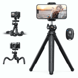 Lamicall Handy Stativ, Mini Stativ Halter - Flexible Handy Halterung Tripod für Smartphone & Kamera, 360° Pocket Tripod mit Kabellose Fernbedienung, Handystativ für iPhone 17/16/15, für GoPro, Samsung Standard - 3 IN 1 -Schwarz Angebot bei HelloDeals