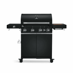 BURNHARD® Gasgrill 4-Brenner inkl. BACKBURNER, 900°C Infrarot-Keramikbrenner, Seitenkochfeld, Gusseisenrost, Abdeckhaube, Schwarz – Big FRED Deluxe Schwarz 2 | Schwarz | Deluxe | Gusseisenrost Angebot bei HelloDeals