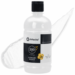 Artecho Acrylfarbe Titanweiß 500 ml, Wasserfest und Lichtecht, Schnell Trocknend, Acrylfarbe für Leinwand, Holz, Stoff, Handwerk, Leder und Stein. Titanweiß, 500 ml Angebot bei HelloDeals