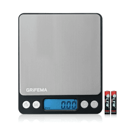 GRIFEMA Küchenwaage Digitale Profi (Hochpräzise 0.05g-500g)- Feinwaage mit LCD Display und 2 Batterien, Briefwaage Abstellautomatik und Tara, Kitchen Scale Klein mit 6 Maßeinheit 0.01g-500g Angebot bei HelloDeals
