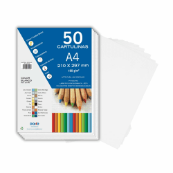 Dohe - Weißer Karton A4 (50 Stk.) - Größe 21x29,7 cm, Dicke 180 g/m², Basteln, Drucken und Schulbedarf weiß A4 (Paquete de 1) Angebot bei HelloDeals