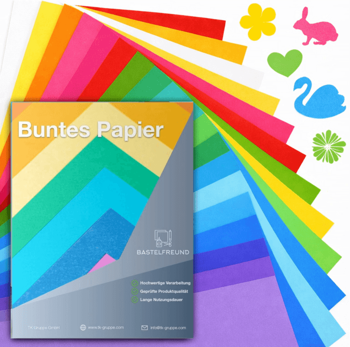 100x Buntes Papier A4 120 g/m² - Bastelpapier bunt - Buntpapier - Druckerpapier zum Basteln & Gestalten - Tonpapier & Tonkarton Angebot bei HelloDeals