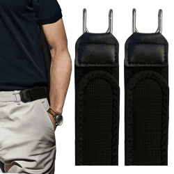 Gürtel Ohne Schnalle, Elastischer Schnallenloser Gürtel Herren & Damen, Buckle Less Belt mit Metallhaken, Verstellbar mit Klettverschluss, Komfortabel und Einfach zu Bedienen Schwarz Angebot bei HelloDeals