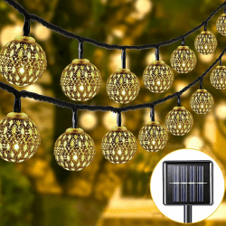 Marokkanischen Orb Schnurlichter,8 Modi Solar Lichterkette Aussen,IP65 Wasserdicht Silber Kugel Lichterkette Solarlampen, String Lights für Garten,Balkon,Terrasse,Bäume,Weihnachten- 7M 50LED Angebot bei HelloDeals