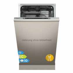 Midea SV 5.14K10C Geschirrspüler Vollintegriert 45cm, 10 Maßgedecke, Spülmaschine Unterbaufähig mit WIFI, 8 Programme, 44 dB, Automatische Türöffnung, 0-24H Startverzögerung, Inox Vollintegriert,45cm,C Angebot bei HelloDeals