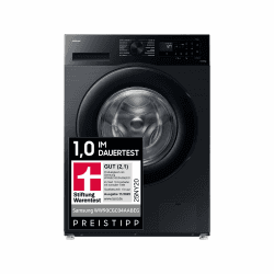 Samsung Waschmaschine, 9 kg, 1.400 U/min, EEK: A, Mikroplastik-Programm, Ecobubble, 14 Programme, WiFi SmartControl, Schwarz, WW90CGC04AABEG 9 kg Schwarz Angebot bei HelloDeals