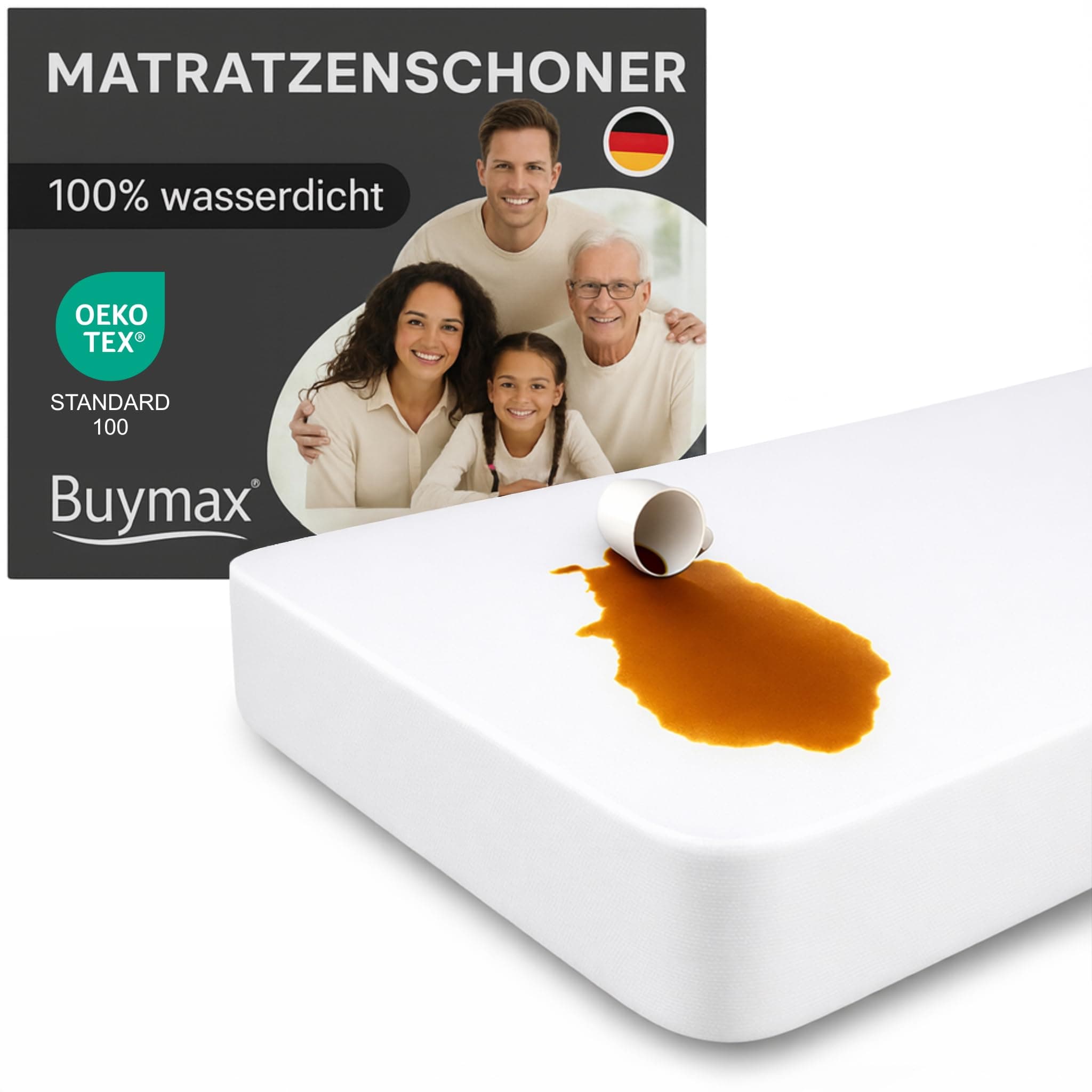 Buymax Matratzenschoner 90x200 cm Wasserdicht, wasserdichte Spannbettlaken ohne Knistern, Inkontinenzauflage Rundumgummi Atmungsaktiv Rundumbezug Anti-Milben Bezug waschbar 90x200 cm 1 Angebot bei HelloDeals