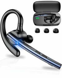 New Bee Bluetooth Headset mit 72h Spielzeit Bluetooth V5.1 Freisprech Headset Handy mit LED Ladecase Freisprecheinrichtung Ohr mit CVC 8.0 und ENC Dual Mikrofon für iPhone/Android/Laptop Blau Angebot bei HelloDeals