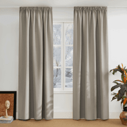 PONY DANCE Extra Lange Gardinen und Vorhänge Blickdicht Kräuselband 2er Set H 260 x B 140 cm Verdunkelungsvorhang für Schienensystem Thermogardine gegen Kälte, Sandfarben H260 x B140 cm (2er Pack) Sandfarben Angebot bei HelloDeals