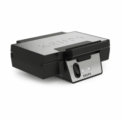 Krups FDK Iconic Waffeleisen, 850 W, keramikbeschichtete Antihaft-Platten, ikonisches Design, vertikale Aufbewahrung, benutzerfreundlich, Schwarz/Edelstahl, FDK261 Angebot bei HelloDeals