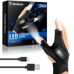 Hinshark Geschenke für Männer, Handschuhe mit Licht Angelzubehör, Ostergeschenke Erwachsene Männer, Männergeschenke, Geburtstagsgeschenk Lustige Gadgets Geschenke für Männer Papa, Vatertagsgeschenk Schwarz+Blau Angebot bei HelloDeals