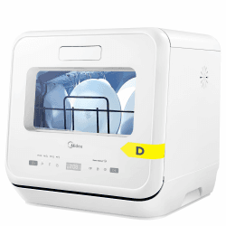 Midea Mini Geschirrspüler mit Wassertank, Freistehend Tischgeschirrspüler mit 6+3 Programme, Touch Control, Startverzögerung, Babypflege, Früchte waschen, Spülmaschine Klein für Wohnungen, Camping Angebot bei HelloDeals