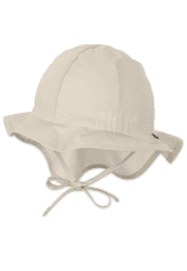 Sterntaler Sonnenhut - Unisex Sommerhut - UV-Schutz 50+ Mütze mit breiter Krempe und Größenregulierung - Nackenschutz - Bindebänder - Baby und Kinder Kopfbedeckung aus Popeline (Bio) 49 beige Angebot bei HelloDeals