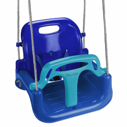 Montafox Kinderschaukel Babyschaukel 3 in 1 verstellbar mitwachsend Kinder Schaukel mit Rückenlehne Anschnallgurt, Farbe:blau Angebot bei HelloDeals