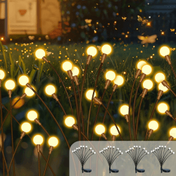 Caldarax 4 Stück Firefly Solarlampen für Außen Garten, 10LED Solar Glühwürmchen Warmweiß, IP65 Wasserdicht, 2 Modi Firefly Solar Licht, Swinging Garten Lichter Dekorative für Fußweg, Yard, Patio Angebot bei HelloDeals