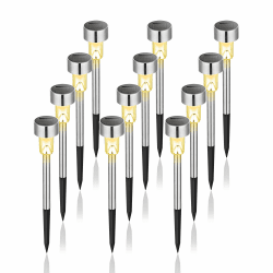 GIGALUMI Solarlampen für außen, Solarleuchten für Garten, 12 Stück, wasserdichte Solar Gartenleuchten für außen Garten, Balkon, Terrasse, Rasen, Wege (Warmweiß) 12 Stück Warmweiß Angebot bei HelloDeals