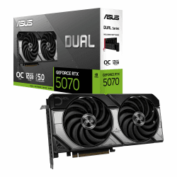 ASUS Dual GeForce RTX 5070 12GB GDDR7 OC Edition Gaming Grafikkarte (NVIDIA Blackwell Architektur und DLSS 4, 2,5-Slot Design, SSF, PCIe 5.0, 3X DisplayPort 2.1b, 1x HDMI 2.1b) OC Edition Dual - RTX 5070 Schwarz Angebot bei HelloDeals