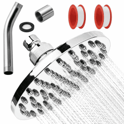 Regendusche Set, 360° Einstellbar ABS Duschkopf mit 2 Stk Gewindedichtband für Hotel, Zuhause, Badezimmer (15×9cm) Angebot bei HelloDeals