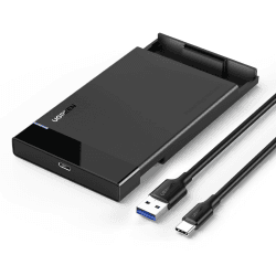 UGREEN Festplattengehäuse 2,5 Zoll Externes Gehäuse für 2.5 Zoll SSD und HDD, UASP unterstützt, werkzeugfreie Montage, USB C 3.2 Gen 2 auf SATA III bis zu 6 Gbps SATA Gehäuse mit USB C 3.1 Kabel 50743 Angebot bei HelloDeals