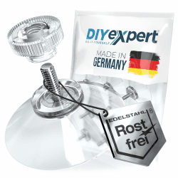 Saugnapf mit Gewinde aus Edelstahl | Made in Germany | [Ø 30 mm] [4 Stück] | Hochwertige Saugnäpfe für Camping und Auto | Ideal als Saugnapf Haken und Saugheber Ø30mm/M4x10mm 4 Stück Angebot bei HelloDeals