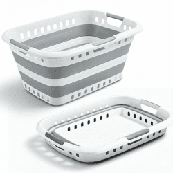 Suleno Faltkorb 45L – Faltbarer Wäschekorb 3 Griffe – Einkaufskorb Camping Picknick – Stabil, Platzsparend & Leicht – Ideal für Haushalt, Auto & Outdoor – 60,5 x 44,5 x 29 cm (Weiß) Angebot bei HelloDeals