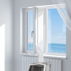 Fensterabdichtung für Mobile Klimageräte, Wäschetrockner, Ablufttrockner, Hot Air Stop zum Anbringen an Fenster, Dachfenster, Flügelfenster, Fensterabdichtung Klimaanlage 400cm B43 x H400 cm Angebot bei HelloDeals