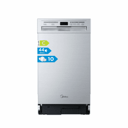 Midea MDWEU1036WSS Geschirrspüler 45cm Unterbau, 10 MGD, 44 dB, Spülmaschine 45 cm Teilintegrierbar, Home Connect, AutoOpen dry, Startverzögerung, 7 Programme, Hygienepflege+, Maschinenpflege+ Unterbau, 45cm, C Angebot bei HelloDeals