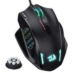 Redragon M908 Impact RGB LED MMO Maus mit Seitentasten, optische kabelgebundene Gaming-Maus mit 12.400DPI, hohe Präzision, 20 programmierbare Maustasten M908 Schwarz Angebot bei HelloDeals