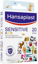 Hansaplast Kinderpflaster Sensitive (20 Strips), Wundpflaster mit niedlichen Tiermotiven zum Aufmuntern, schmerzlos zu entfernendes Pflaster Set Angebot bei HelloDeals