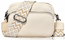 Umhängetasche Damen Kleine Handtasche PU Leder Crossbody Bag Moderne Taschen mit Abnehmbarem Schultergurt Beige Angebot bei HelloDeals