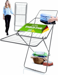 STAHLMANN ® Wäscheständer klappbar[18M Trockenfläche ] - Wäscheständer[Made IN EU] - Wäscheständer-Grau- Wäscheständerplatzsparend Angebot bei HelloDeals
