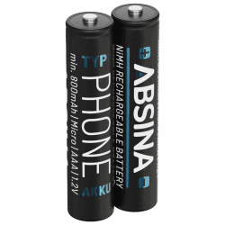 ABSINA 2X AAA Akku für Gigaset Telefon - NiMH Akku AAA für Telefon 800mAh - Akkus wiederaufladbar Gigaset CL660HX, A415, A400, C300, C430, C475, C530, AS690, E290, 520HX UVM - Aufladbare Batterien 2er Pack Angebot bei HelloDeals