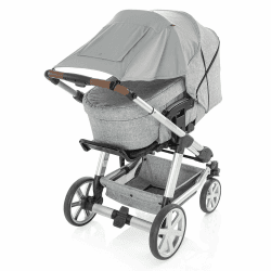reer ShineSafe Premium Sonnensegel und Schlummertuch für den Kinderwagen, grau Grau Sonnensegel mit Seitenteilen Single Angebot bei HelloDeals
