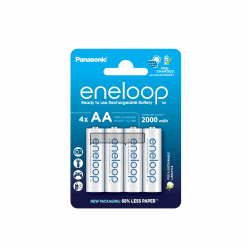 eneloop, AA/Mignon NI-MH Akku, 4er-Pack, Kapazität mit min. 2000 mAh, Ready-to-Use NI-MH Akkus, bis zu 2000 Mal wiederaufladbar, plastikfreier Verpackung, Standard, weiß AA 4 + no case Angebot bei HelloDeals