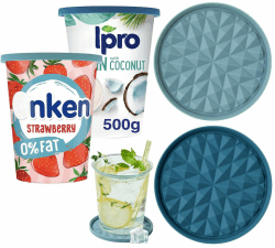 Mehrweg Silikon große JoghurtDeckel 500g(2er-Set, Dunkelblau & Hellblau) Reversibel zu Untersetzern, Organizer Küche Behalterdeckel passt für Joghurt, Joghurtbecher, Untersetzer für Gläser 2 Count (9.5 cm) Dunkelblau&hellblau Angebot bei HelloDeals