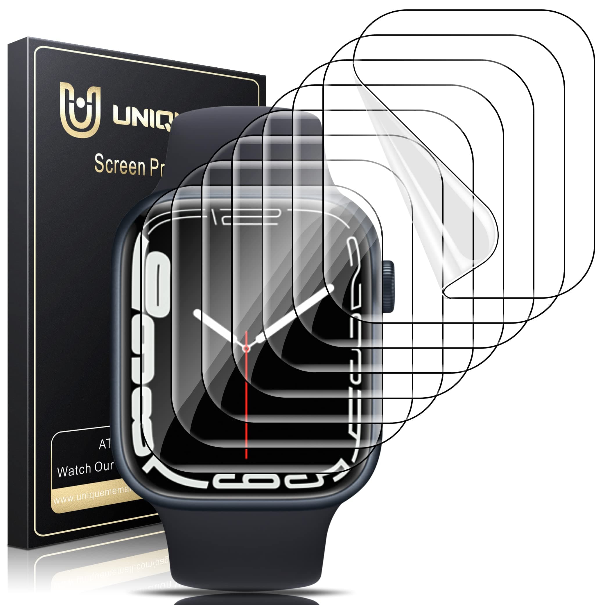 UniqueMe für Apple Watch Series SE3/SE2/SE/6/5/4 40mm Schutzfolie - 8 Stück, Flexible TPU, für iwatch 40mm Displayschutz, Blasenfreie, Weich HD Klar Displayfolie, Volle Abdeckung, Anti-Staub Transparent 40mm Angebot bei HelloDeals