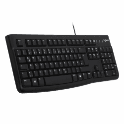 Logitech K120 Kabelgebundene Business Tastatur für Windows und Linux, USB-Anschluss, Leises Tippen, Robust, Spritzwassergeschützt, Tastaturaufsteller, Deutsches QWERTZ-Layout-Schwarz Tastatur | Einzeln Angebot bei HelloDeals