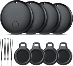 Tracker Tag Android Smart Tag, Schlüsselfinder KeyFinder kompatibel mit Google Mein Gerät Finden APP (Android NUR), Bluetooth Key Finder für Gepäck/Taschen/Koffer/Brieftasche (4er Pack) Reines Schwarz Angebot bei HelloDeals
