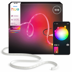 Philips Hue Flux Outdoor 10-Meter Mehrfarbiger LED-Lightstrip, 3000 lm, Lebendige Farben und Ambiente, Flexible Außenbeleuchtung, Chromasync™-Farbmischung, wetterfest, App- und Sprachsteuerung 10 m Angebot bei HelloDeals
