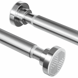 Duschvorhangstange ohne Bohren aus Edelstahl, Ausziehbare Teleskopstange, Rostfrei & Rutschfest Duschstange, Spannstange Verstellbar von 70 bis 195cm, Ideal für Badezimmer, Fenster, Kleiderschrank Silber Angebot bei HelloDeals