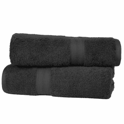 Amazon Basics Badetuch 100 % Baumwolle, 70 x 140 cm, 2 Stück | saugfähig, weich, farbecht, für Badezimmer, Schwarz 2 Badetücher Schwarz Angebot bei HelloDeals