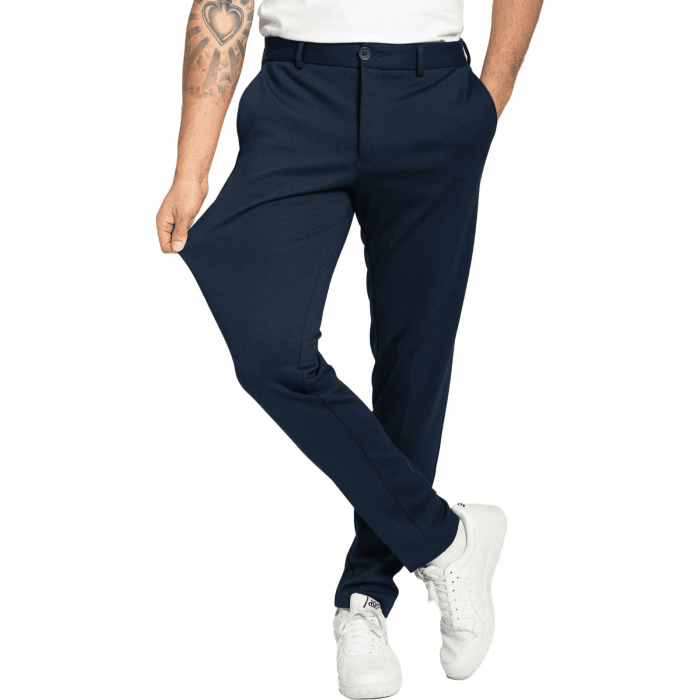 Performance Pants Herren - Stilvolle Slim Fit Herren Hosen Stretch - Hosen Herren Stretch - Angenehme Praktische Männer Hosen für Business & Freizeit - Bequeme Stoffhose Herren 34W / 32L Marineblau Angebot bei HelloDeals