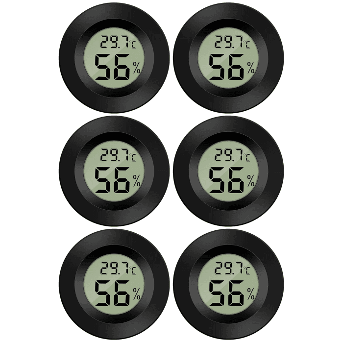 Mini Digital Hygrometer Thermometer Temperatur Luftfeuchtigkeitmessgerät für Innenraum Gewächshaus Wohnzimmer 6 Stücke Angebot bei HelloDeals