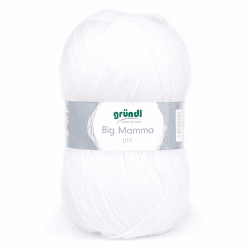 Gründl Wolle Big Mamma uni - XXL Wolle zum Stricken - Strickgarn - Weich und hautfreundlich - 100% Polyacryl - 1 Knäuel 400 g / 1040 m - Nadelstärke 3,5-4,5 - weiß Angebot bei HelloDeals