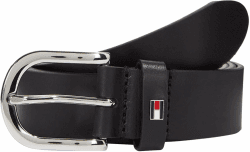 Tommy Hilfiger Damen Gürtel New Danny Belt Ledergürtel 85 Schwarz (Masters Black) Angebot bei HelloDeals