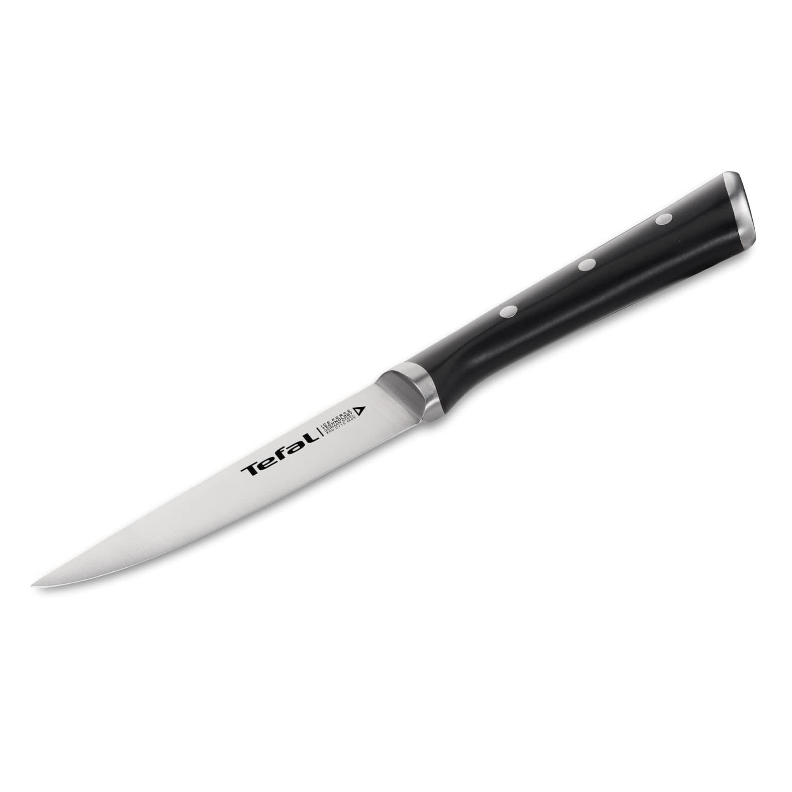 Tefal Ice Force Universalmesser, 11cm Klinge, Küchenmesser, Korrosionsschutz, Allzweckmesser mit Handschutz, Edelstahl, schwarz, K23209 Universalmesser 11 cm Angebot bei HelloDeals