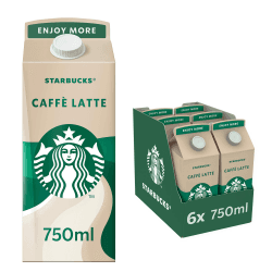 Starbucks Caffè Latte Eiskaffee | 6 x 750ml | mit feinstem Espresso aus 100% Arabica-Bohnen und Milch | ideal für Zuhause Angebot bei HelloDeals